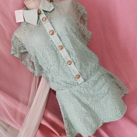 D.I.A. Gyaru Dress Small Mint Prom Party Casual Lace Pastel Kawaii Gyaru Style - Picture 1 of 10